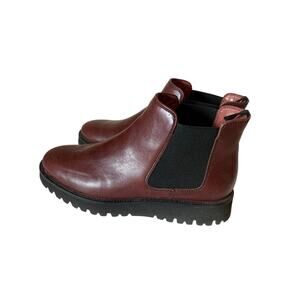 Frau leather cognac Chelsea booties from Italy size 8 Med